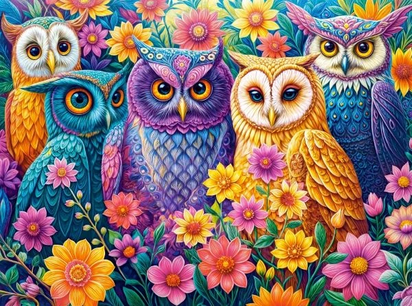 PUZZLE 3000 CASTOR FLOWER OWL MEETING C-300723-2