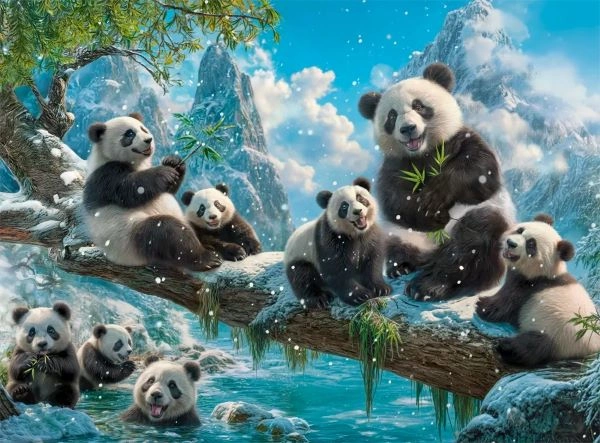 PUZZLE 2000 CASTOR PANDA'S WINTER FUN C-201013-2