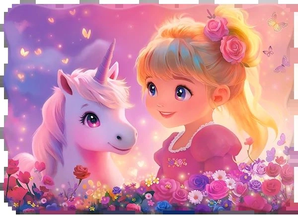 PUZZLE 30 CASTOR PRINCESS WITH UNICORN  B-03853-1