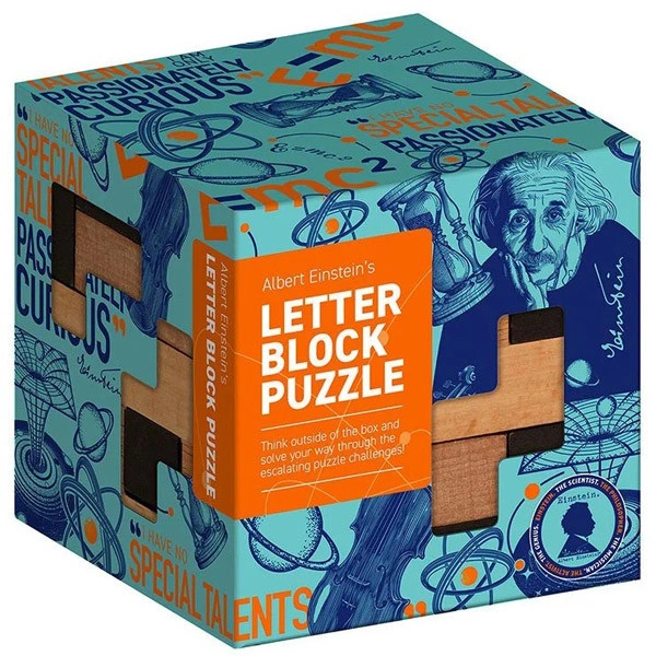 IQ TEST WOOD LETTER BLOCK PROFESSOR PUZZLE