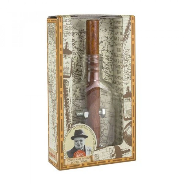 IQ PUZZLE CHURCHILL'S CIGAR AND WHISKY BOTTLE PROFESSOR PUZZLE