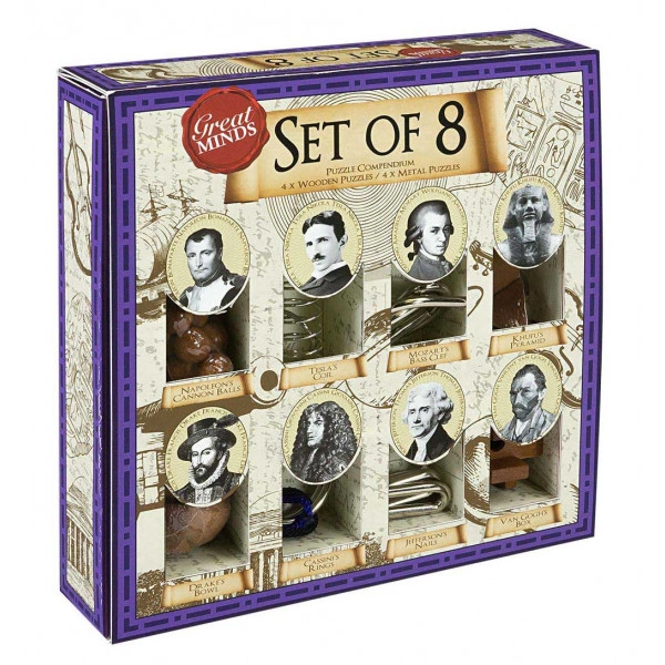 IQ PUZZLE GREAT MINDS SET OF 8 PROFESSOR PUZZLE