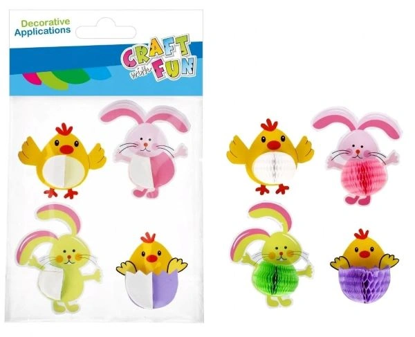 STIKERI USKRŠNJI EURO-TRADE RABBIT/CHICKEN 4PCS 531799