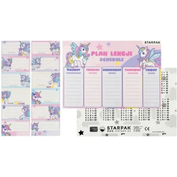 RASPORED ČASOVA/ NALJEPNICE ZA SVESKU SET EURO-TRADE 18 PCS 555372