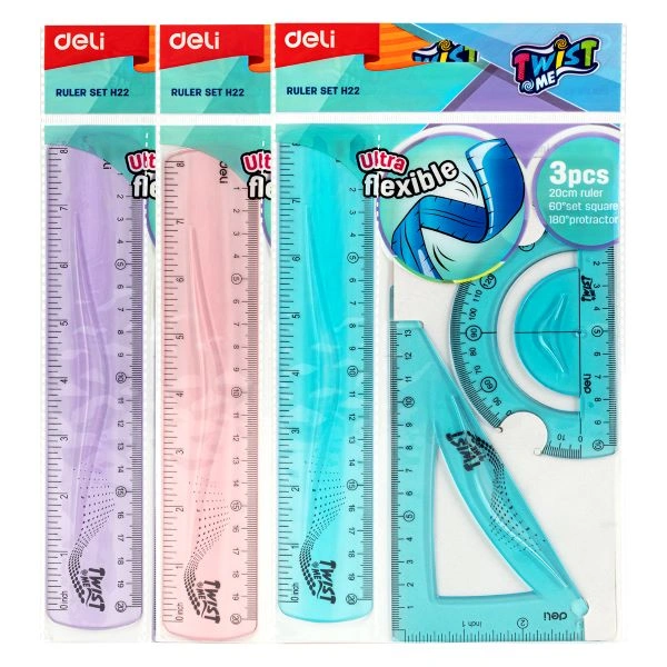 GEOMETRIJSKI SET FLEKSIBILNI 20CM DELI TWIST EH22 3/1