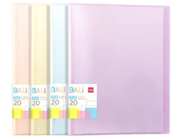 FASCIKLA 20L DELI DISPLAY CLEAR BOOK PASTEL BALI EB032