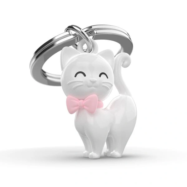 PRIVEZAK ZA KLJUČEVE MTM GIFTSWHITE CAT WITH BOWTIE MTM341-01