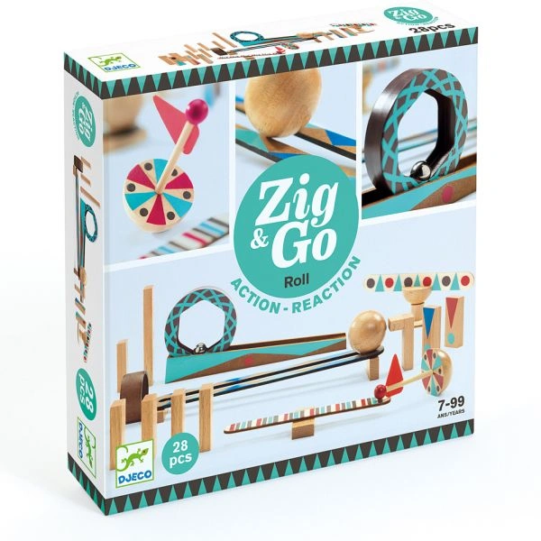 IGRAČKA DRVENA ZIG&GO ROLL DJECO 28PCS DJ05640