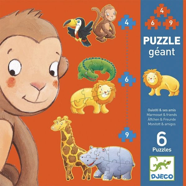 PUZZLE DJECO 4+6+9 DJECO MARMOSET& FRIENDS DJ07114Ž