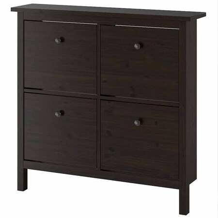 HEMNES Cipelarnik s 4 odeljka, crni 107x22x101 cm 107x22x101cm 801.561.20