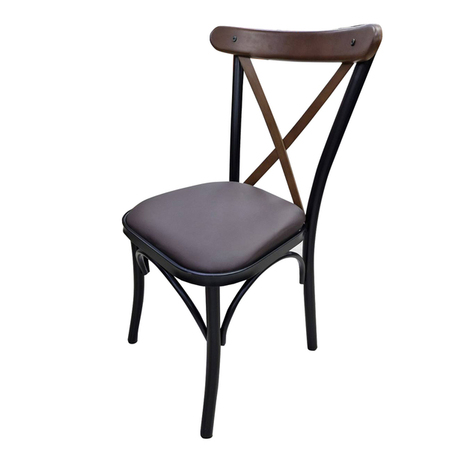 THONET Trpezarijska stolica black skeleton,dark wood,dark wood seat toscano 05