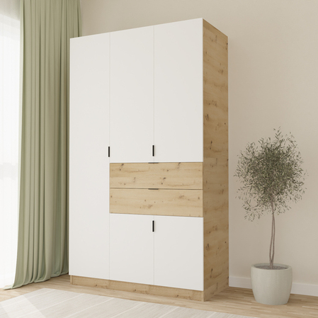MONT 5V2F Ormar artisan white 119x55x207 cm (A566+D129)