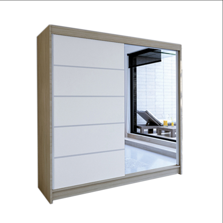 CAMINO 3 Klizni plakar ormar 150x200x58 cm sonoma bjeli sa ogledalom 830-215