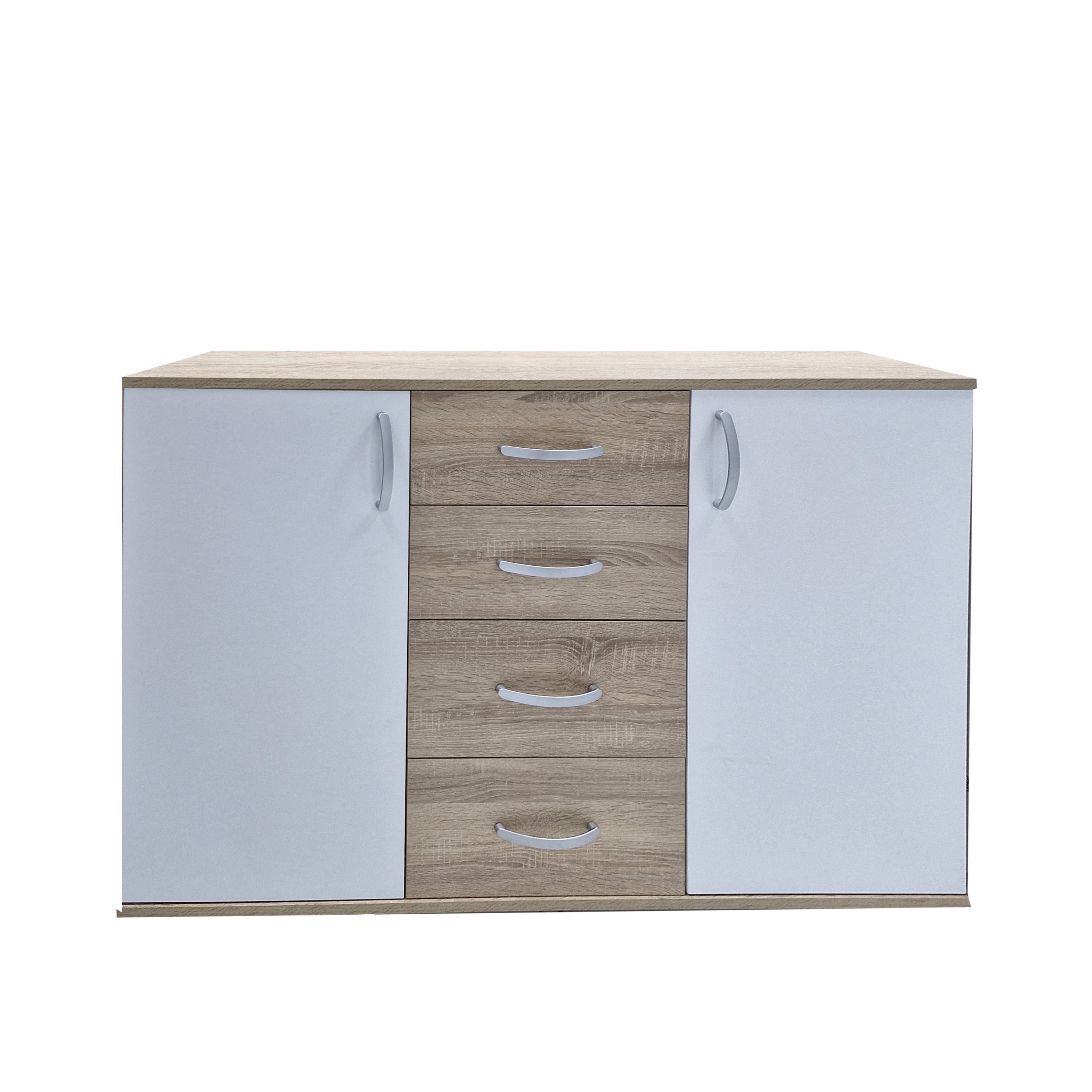 VULCANO 5 Komoda sonoma bijela 120x82x35 cm (A842+D129bt)