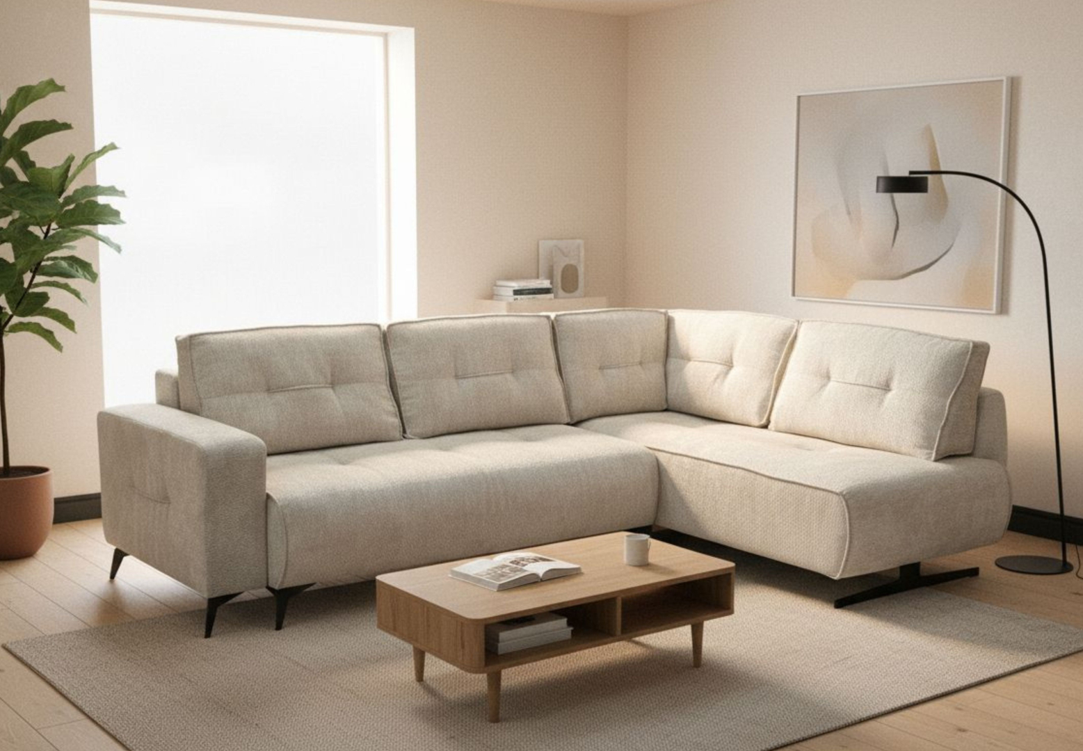 BOSFOR Ugaona garnitura trosjed lijevo štof C massimo 01