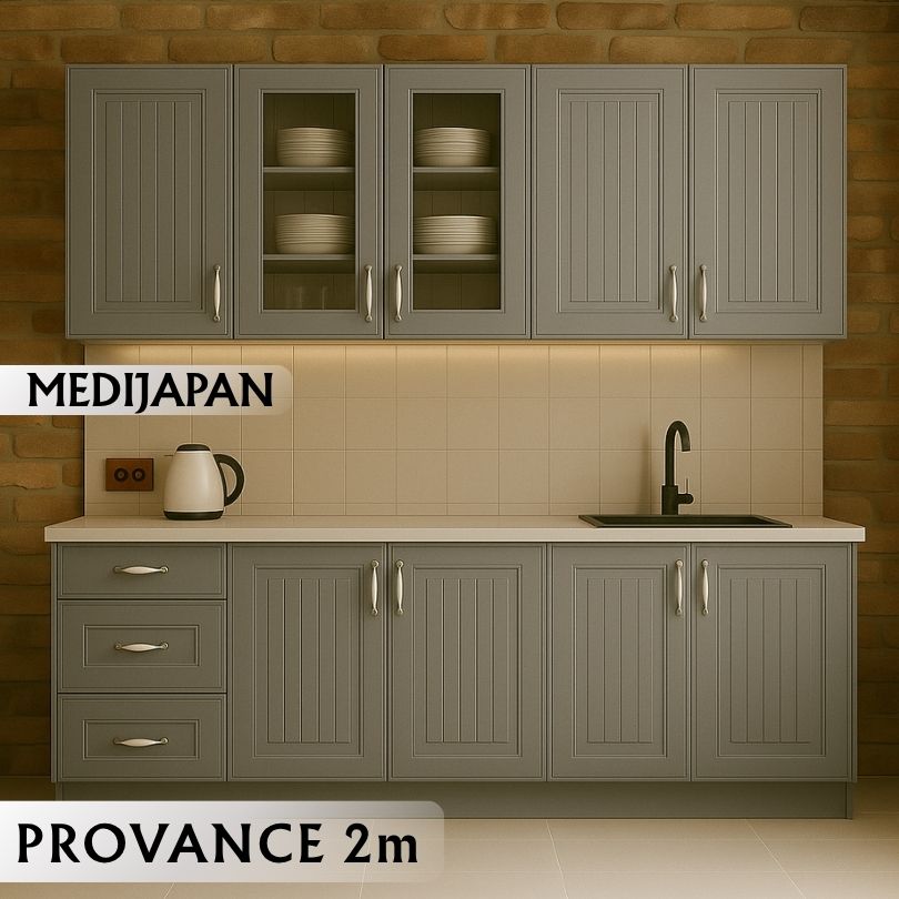 PROVANCE KUHINJA 2,0 m bijela siva plava mdf