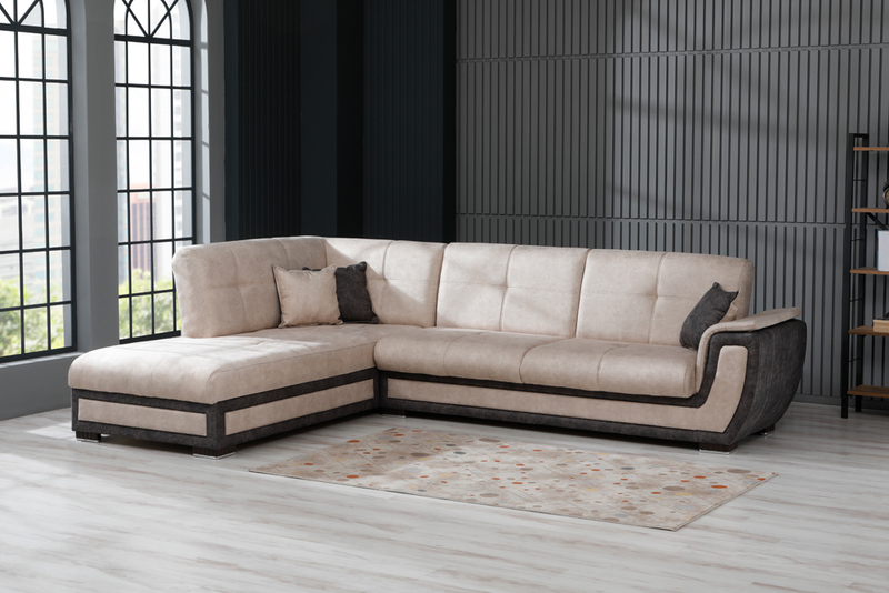 NEW ALYA Ugaona garnitura desna casa 02 cream / casa 07 brown