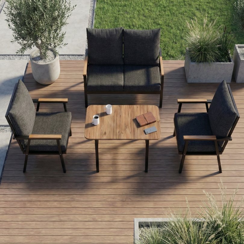 9800 Baštenski set (dvosjed,dvije fotelje, sto) 115x70x60 cm