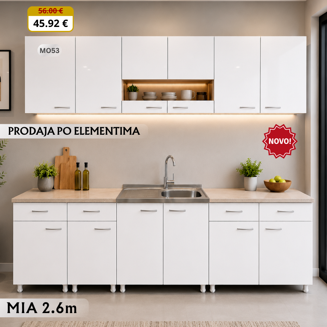 MIA 02 EL 04 Kuhinja gornji dio 60 vrata, sonoma, bijela 60x32x60 (A842+D129HG)