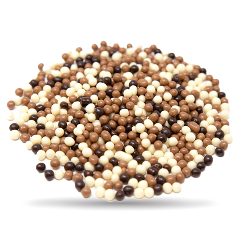 CRUNCHY BEADS MIX 2kg - mix hrskavih coko bombona precnika 2-3 mm, preliveni, bijelom, mlijecnom ili crnom cokoladom