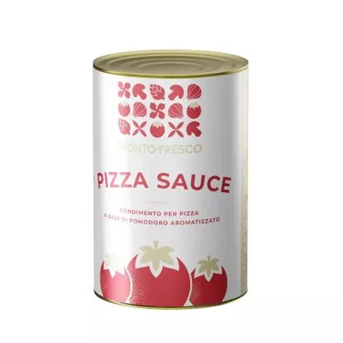 PIZZA SOUCE GRECI (neto 4100g) - sos dobijen od svježeg, zrelog paradajza pažljivo odabranih sorti, isključivo italijanskog porijekla (Emilija Romanja), začinjen biljem i uljima