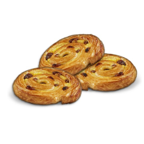 LIDAS MINI PAIN AU RAISINS AUX BEURRE 25g 150kom - zamrznuto okruglo mini pecivo u obliku puža sa vanilom i grožđem