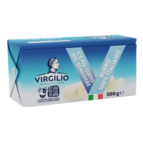 VIRGILIO FROZEN BUTTER 500g - zamrznuti neslani maslac 82% m.m.