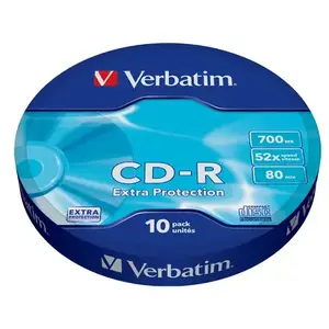 CD-R VERBATIM 700MB 52X EXTRA PROTECTION SURFACE SHRINK 1/10 VER43725