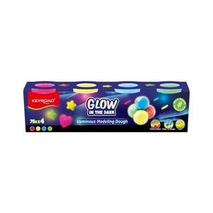PLASTELIN SET GLOW IN THE DARK 4X75g KEYROAD KR973298
