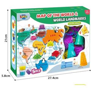 PLASTELIN LUNA MAPA SVIJETA 5BOJA 000623277