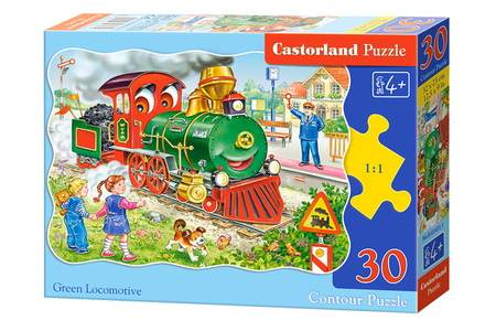 PUZZLE GREEN LOCOMOTIVE 30PCS B-03433