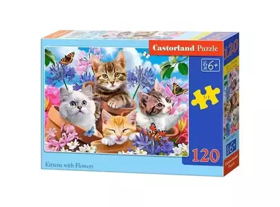 PUZZLE KITTENS WITH FLOWERS 120PCS B-13524