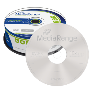 DVD-R MEDIA RANGE 1/25 4.7GB 120MIN 16X MR403