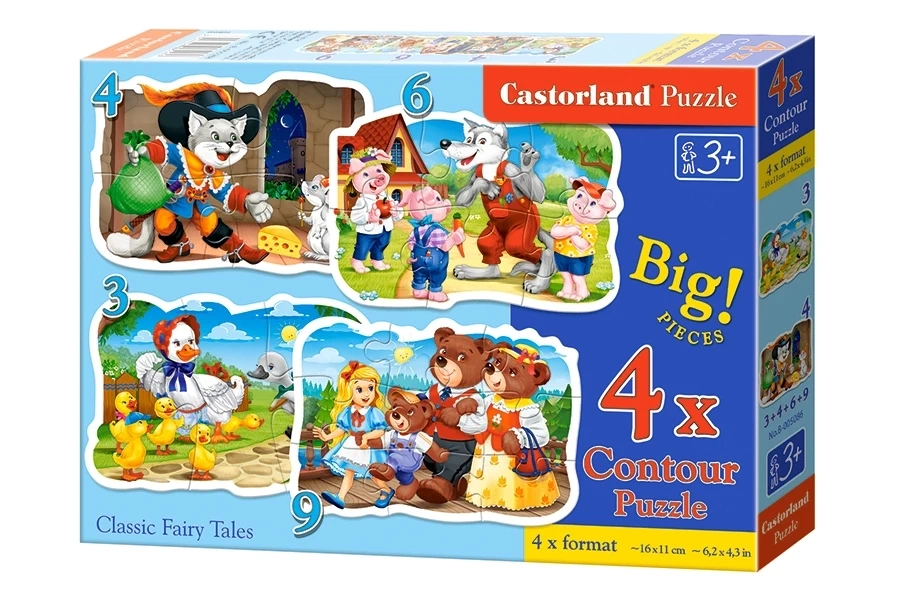 PUZZLE 4 IN 1 CLASSIC FAIRY TAILS 3+4+6+9PC B-005086
