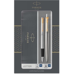 SET OLOVKA HEM. + NALIV PERO PARKER JOTTER DUO SREBRNA GT 160395