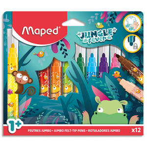 FLOMASTERI MAPED JUMBO 2+ JUNGLE FEVER 1/12 8469001