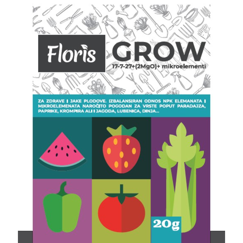 DJUBRIVO GROW 17-7-27+2MgO+ME,20G,FLORIS