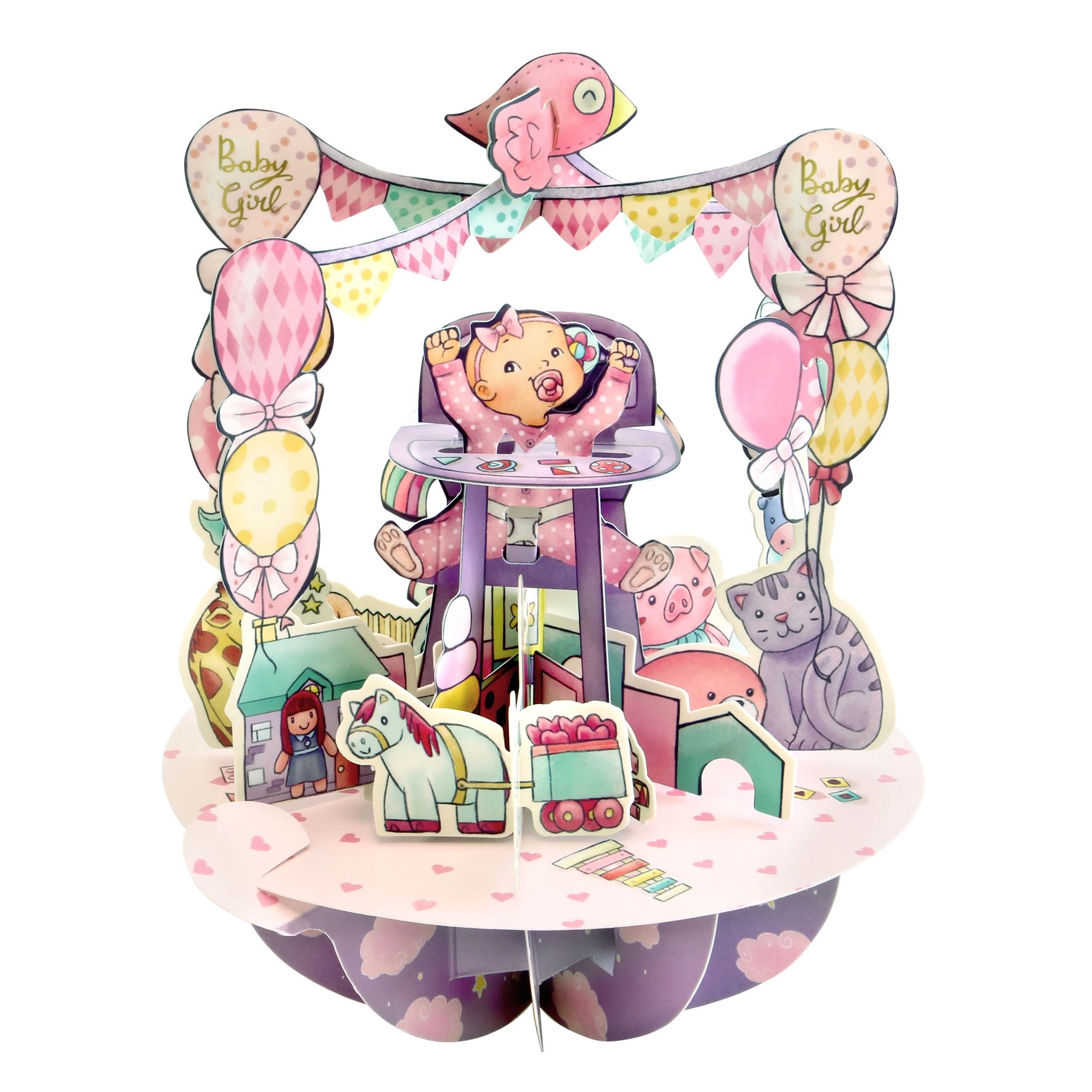 ČESTITKA SANTORO PIROUTTES BABY GIRL PS091