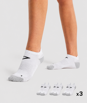 Gymshark Ankle Anti Blister Socks /39-41/ White / 3 Pairs