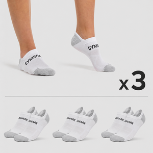 Gymshark No Show Anti Blister Socks /42-44/ White / 3 Pairs