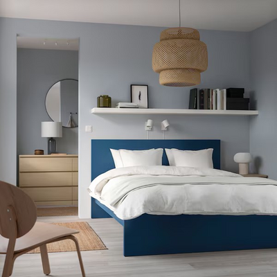 Okvir kreveta, visoki, plava/Luröy, 160x200 cm