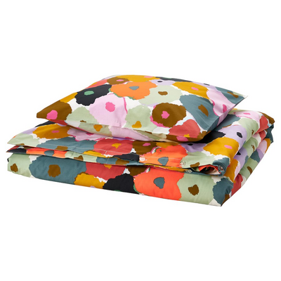 Jorganska navlaka i jastučnica, raznobojno/cvjetna šara, 150x200/50x60 cm