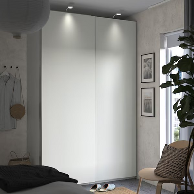 Garderober, bijela/bijela, 150x66x236 cm