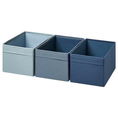 Set kutija, 3 kom., plava, 18x25x15 cm