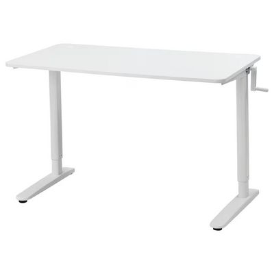 Podesivi radni sto, bijela, 117x60 cm