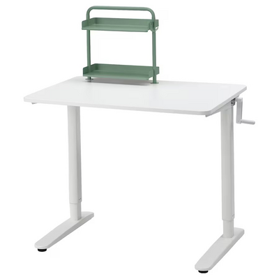 Kombinacija za podesivi radni sto, bijela, 90x60 cm