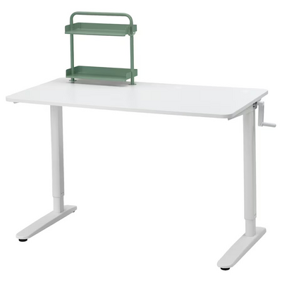 Kombinacija za podesivi radni sto, bijela, 117x60 cm