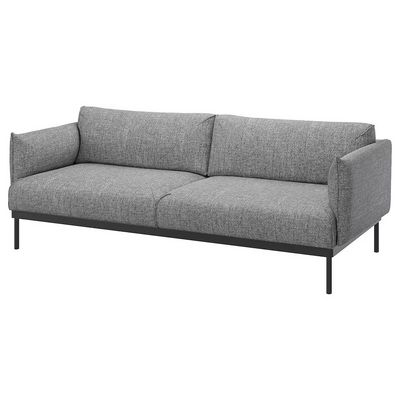 Sofa trosjed, Lejde siva/crna