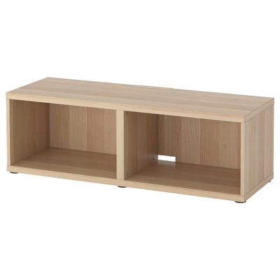 TV stalaža, bijelo b. im. hrastovine, 120x40x38 cm