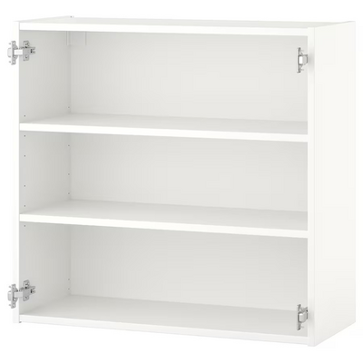 Zidni element s 2 police, bijela, 80x30x75 cm